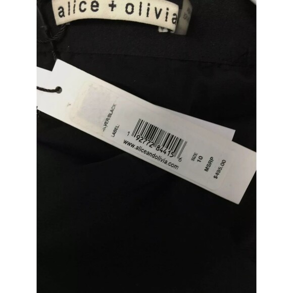 Alice +Olivia Rubi Metallic Paillette-Embellished Miniskirt Black/Silver… - Picture 10 of 11